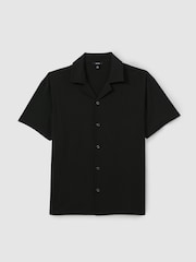 Reiss Emerald Hunt Textured Cuban Collar Shirt - Image 2 of 5