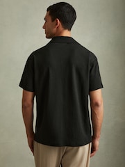 Reiss Emerald Hunt Textured Cuban Collar Shirt - Image 4 of 5