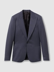 Reiss Airforce Blue Bartley Textured Wool Single Breasted Slim Fit Blazer - Image 2 of 7