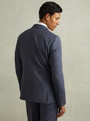 Reiss Airforce Blue Bartley Textured Wool Single Breasted Slim Fit Blazer - Image 4 of 7