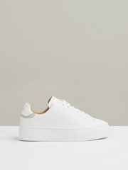 Reiss White Francesca Leather Low-Top Trainers - Image 1 of 5