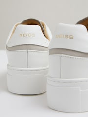 Reiss White Francesca Leather Low-Top Trainers - Image 4 of 5