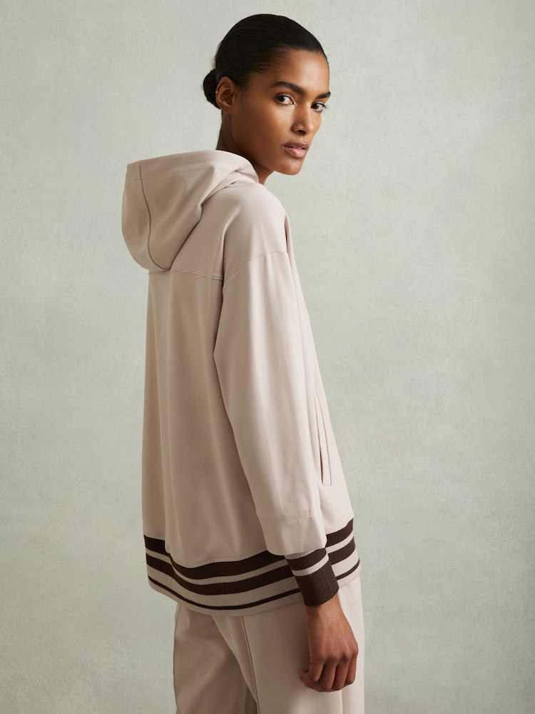 Reiss Alexi Jersey-Hoodie mit Kordelzug - Bild 1 von 5