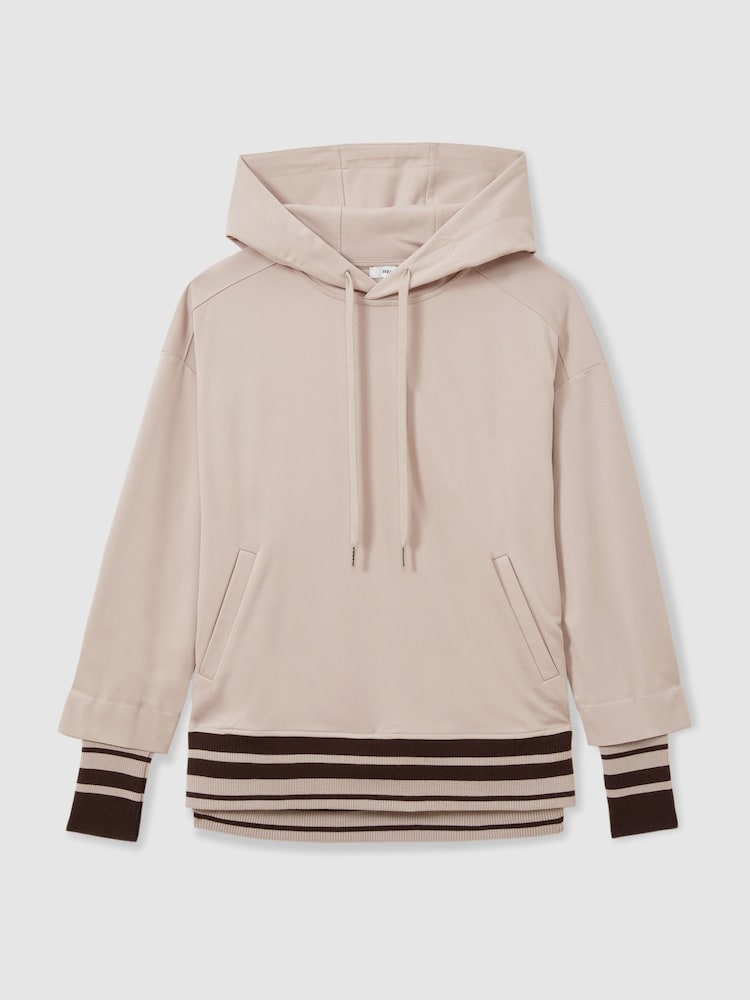 Reiss Alexi Jersey-Hoodie mit Kordelzug - Bild 2 von 5