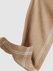 Reiss Camel Liana Wool-Cashmere Fringed Scarf - Image 5 of 5