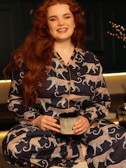 Cyberjammies Blue Printed Long Sleeve Pyjamas Set - Image 1 of 4