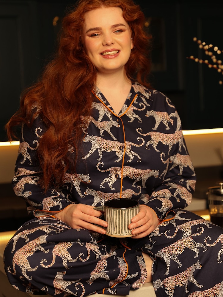 Cyberjammies Blue Printed Long Sleeve Pyjamas Set - Image 1 of 4