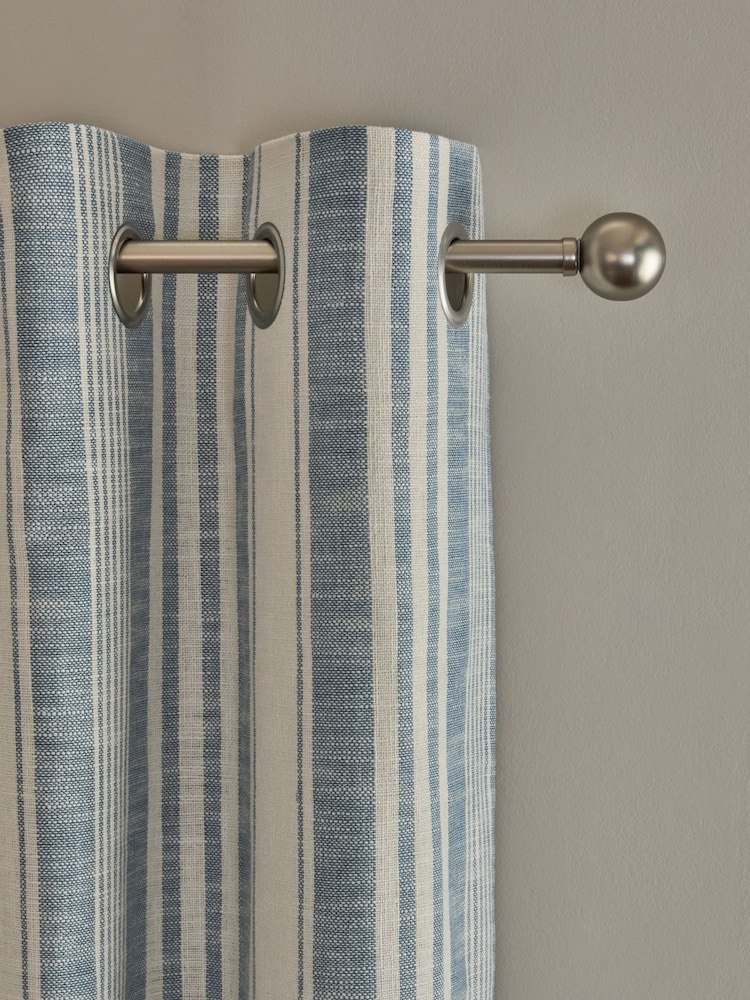Linen Look Stripe Eyelet Lined Curtains - Imagen 1 de 5 Linen Look Stripe Eyelet Lined Curtains - Imagen 1 de 5