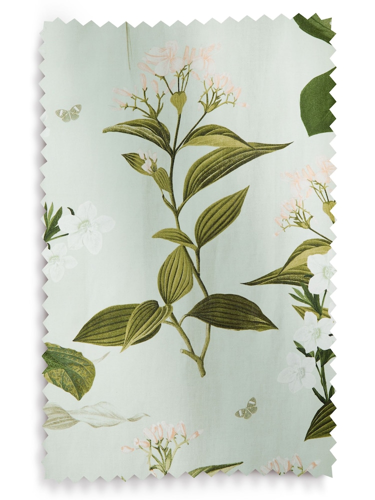 Verduisterende/thermische gordijnen met satijnen bloemenprint en plooiband van 100% katoen - Image 6 of 7