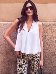 Ro&Zo White Cotton Peplum Top - Image 1 of 4