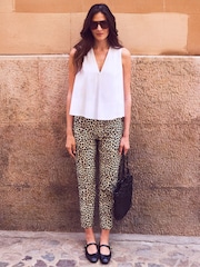 Ro&Zo White Cotton Peplum Top - Image 2 of 4