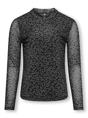 ONLY KIDS Mesh Leopard Print Top - Bild 1 von 2