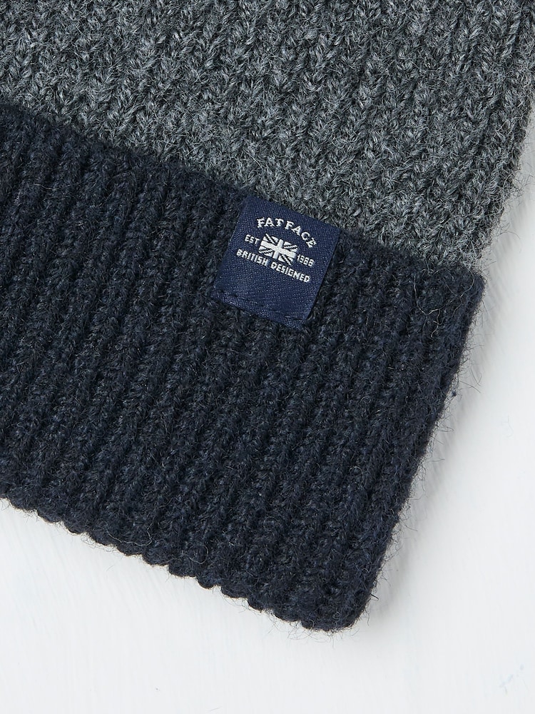 FatFace Navy Leo Beanie - Image 4 of 4