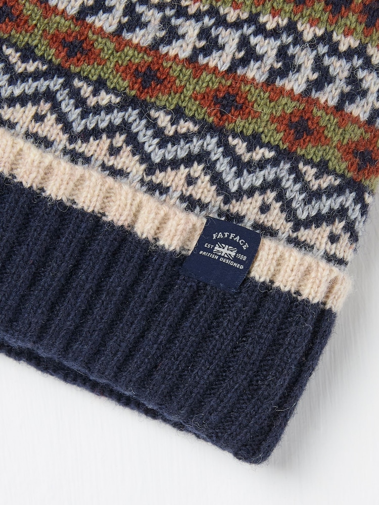 FatFace Navy Whistler Beanie - Image 2 of 2