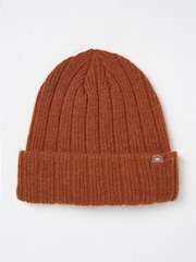 FatFace Sebastian Burnt Orange Rib Beanie - Image 1 of 4