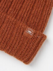 FatFace Sebastian Burnt Orange Rib Beanie - Image 2 of 4