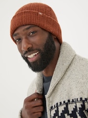 FatFace Sebastian Burnt Orange Rib Beanie - Image 3 of 4