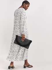 JD Williams White Printed Volume Tiered Smock Dress - Image 2 of 4