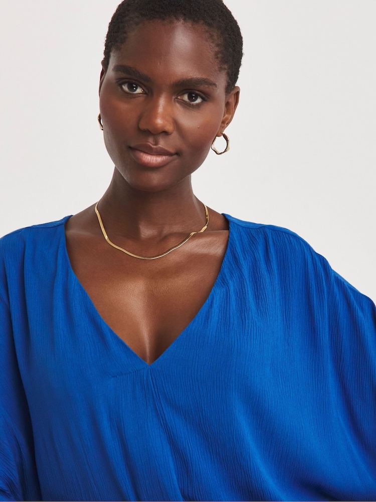 JD Williams Blue Crinkle Tunic Top - Image 4 of 4 JD Williams Blue Crinkle Tunic Top - Image 4 of 4