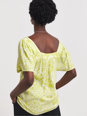 JD Williams Green Square Neck Half Sleeve Top - Image 2 of 4