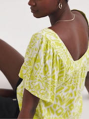 JD Williams Green Square Neck Half Sleeve Top - Image 4 of 4
