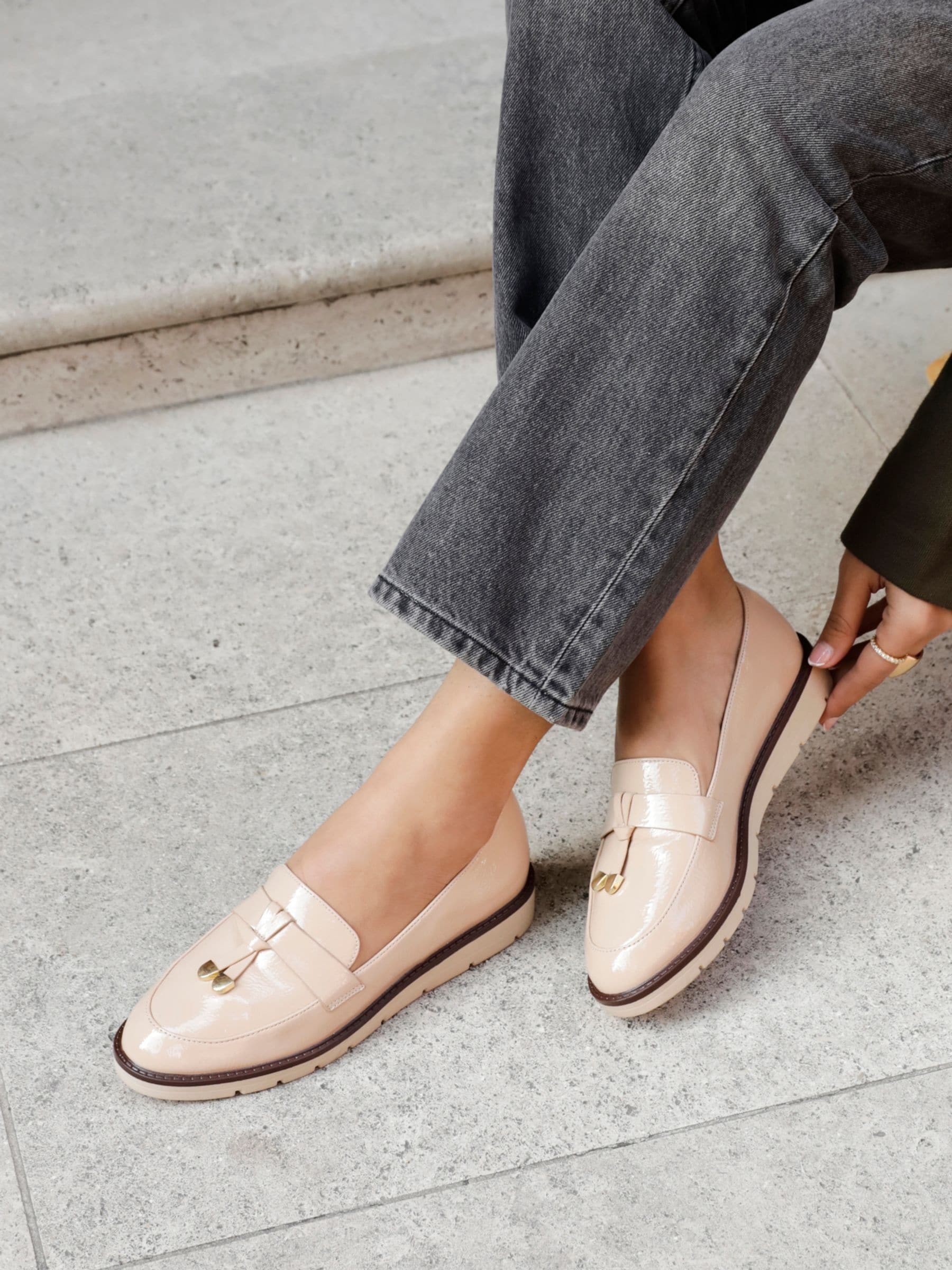 【SALE】 Loafers Patent Nancy Nude Linzi Buy With from Detail Tassel ハイヒール+パンプス