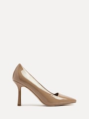 Linzi Nude Colette Squared Toe Stiletto Closed Toe Court Heels - Image 2 of 5