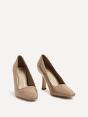 Linzi Nude Colette Squared Toe Stiletto Closed Toe Court Heels - Image 3 of 5