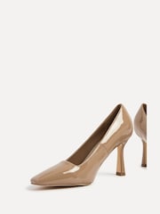 Linzi Nude Colette Squared Toe Stiletto Closed Toe Court Heels - Image 4 of 5