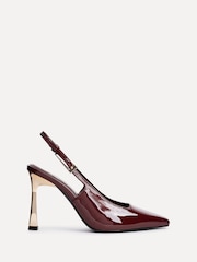 Linzi Red Lizzie Courts With Gold Chrome Stiletto Heels - Image 3 of 6