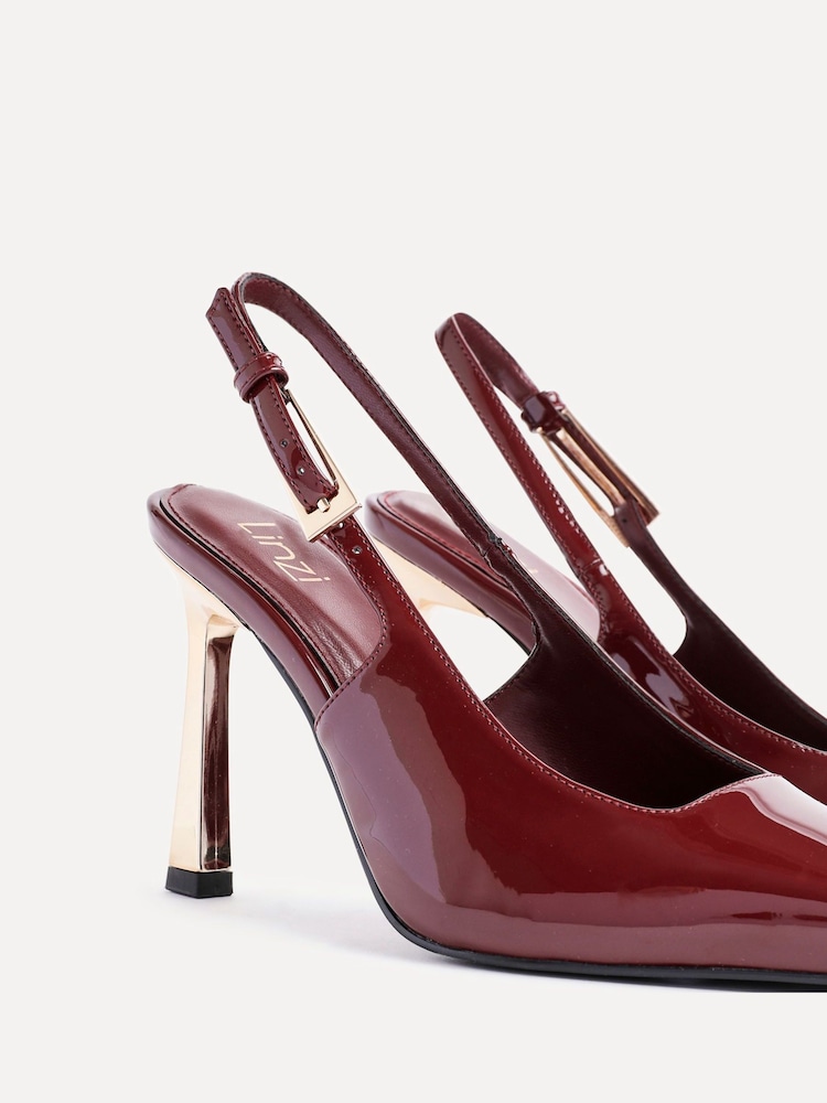 Rot - Linzi Lizzie Pumps mit Stiletto-Absätzen in Gold/Chrom - Bild 5 von 5