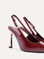 Linzi Red Lizzie Courts With Gold Chrome Stiletto Heels - Image 6 of 6
