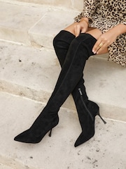 Linzi Laney Stretch-Stiefel mit hohem Schaft und Stiletto-Absatz - Bild 1 von 6
