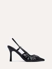 Linzi Black PU Everleigh Ruched Detail Court Heels - Image 3 of 6