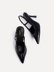 Linzi Black PU Everleigh Ruched Detail Court Heels - Image 5 of 6