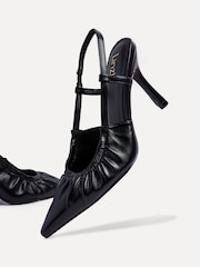 Linzi Black PU Everleigh Ruched Detail Court Heels - Image 6 of 6