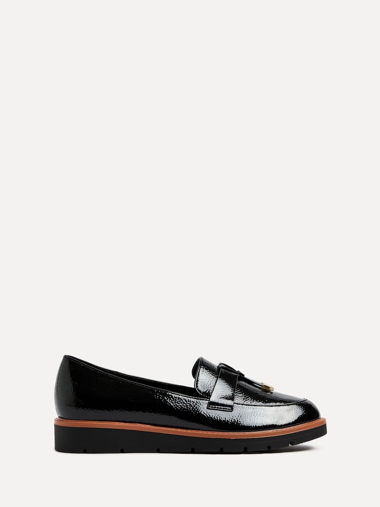 Linzi Black Nancy Patent Loafers With Tassel Detail - Image 2 of 5
