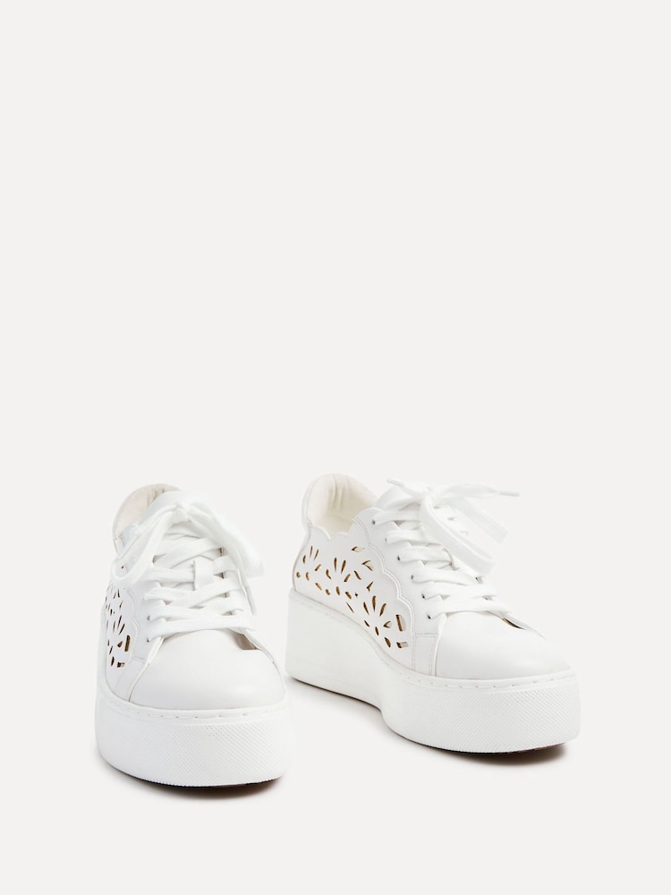 Linzi Mallory Platform Trainers With Cut Out Floral Detail - Image 3 of 5