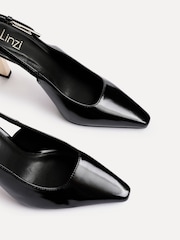 Linzi Black Lizzie Courts With Gold Chrome Stiletto Heels - Image 5 of 5