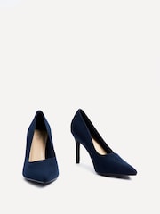 Linzi Blue Opera Stiletto Closed Toe Court Heels - Image 3 of 5