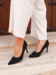 Linzi Black Opera Stiletto Closed Toe Court Heels - Image 1 of 5