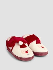 JoJo Maman Bébé Red Santa Christmas Santa Slipper Shoes - Image 1 of 4