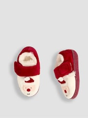 JoJo Maman Bébé Red Santa Christmas Santa Slipper Shoes - Image 4 of 4