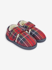 JoJo Maman Bébé Red Tartan Slipper Shoes - Image 1 of 3
