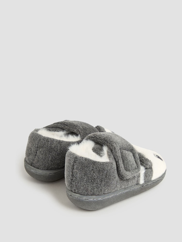 JoJo Maman Bébé Grey Panda Slipper Shoes - Image 2 of 4