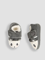 JoJo Maman Bébé Grey Panda Slipper Shoes - Image 3 of 4