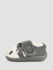 JoJo Maman Bébé Grey Panda Slipper Shoes - Image 4 of 4