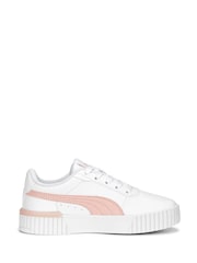Puma White Carina 2.0 Kids Trainers - Image 1 of 5