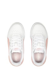 Puma White Carina 2.0 Kids Trainers - Image 4 of 5