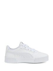 Puma White Carina 2.0 Kids Trainers - Image 1 of 6